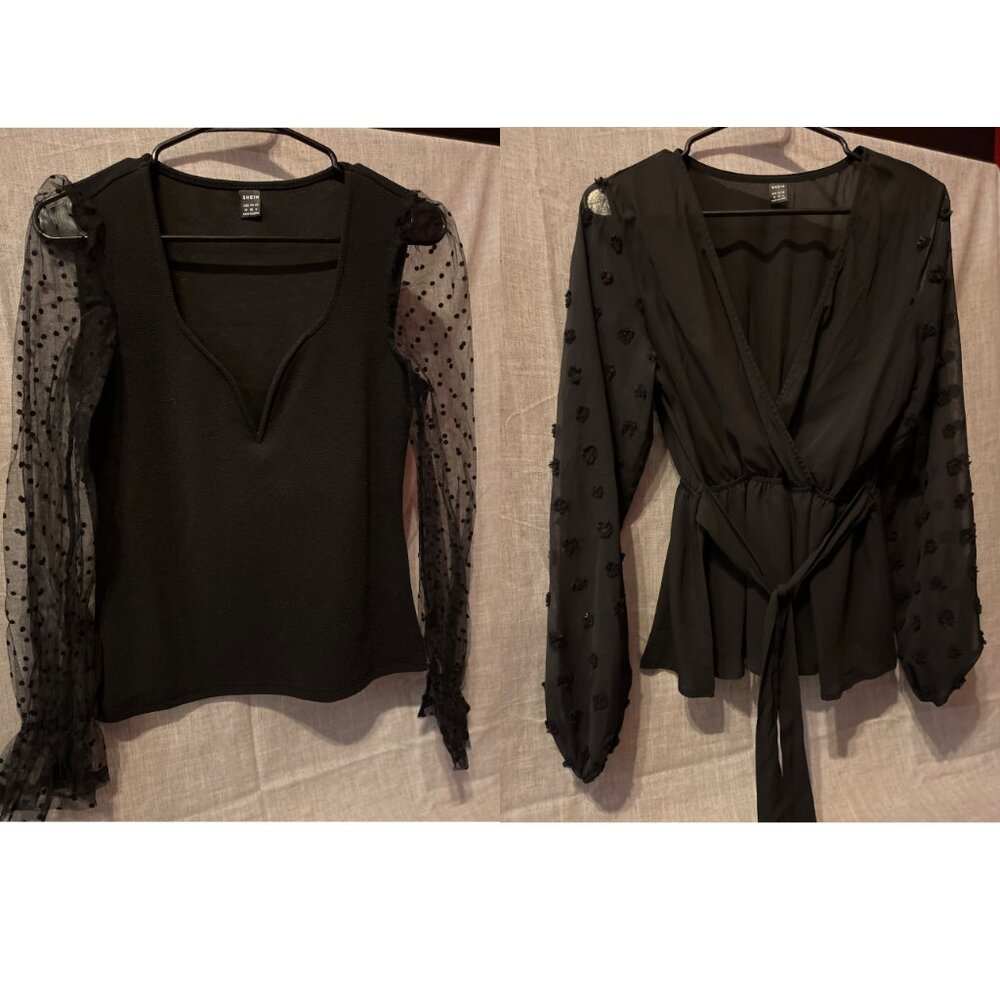 2 NWOT SHEIN Black Blouses